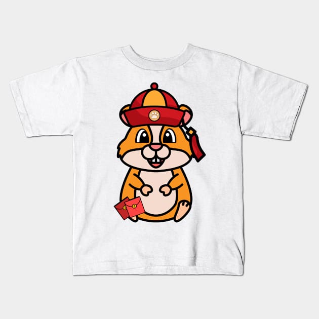 Funny hamster celebrates lunar new year Kids T-Shirt by Pet Station